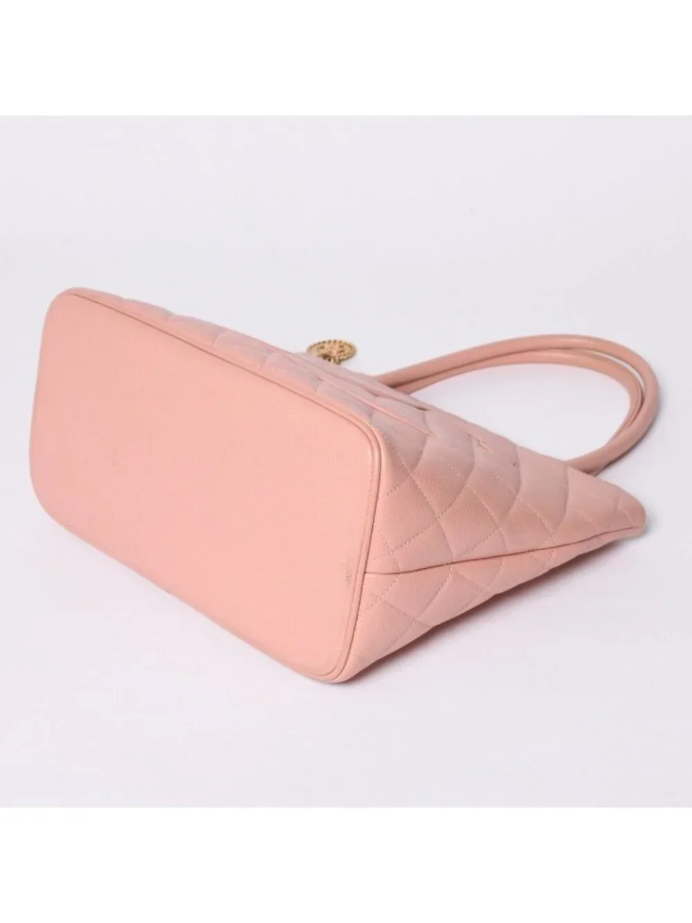 Chanel Reissue Tote Handbag CC Logo Caviar Leather Pink